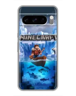 Чехол для Google Pixel 8 Pro с картинкой «Minecraft ледяной мир»