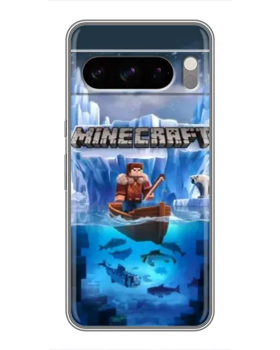 Чехол для Google Pixel 8 Pro с картинкой «Minecraft ледяной мир»