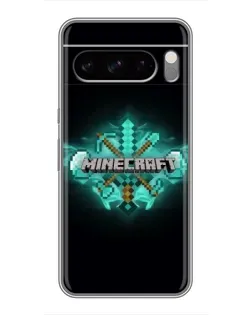 Чехол для Google Pixel 8 Pro с картинкой «Minecraft Diamond лого»