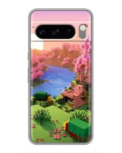 Чехол для Google Pixel 8 Pro с картинкой «Розовое дерево Minecraft»