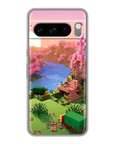 Чехол для Google Pixel 8 Pro с картинкой «Розовое дерево Minecraft»