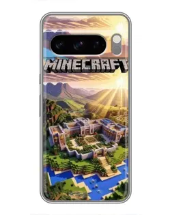 Чехол для Google Pixel 8 Pro с картинкой «Minecraft панорама»
