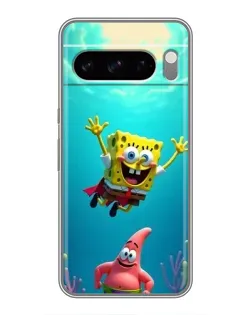 Чехол для Google Pixel 8 Pro с картинкой «Спанч Боб под водой»