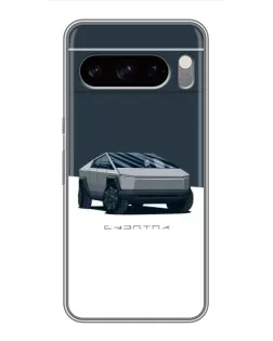 Чехол для Google Pixel 8 Pro с картинкой «Серебристый Cybertruck Tesla»