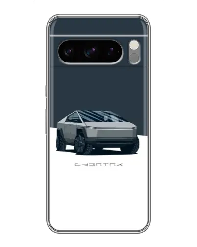 Чехол для Google Pixel 8 Pro с картинкой «Серебристый Cybertruck Tesla»