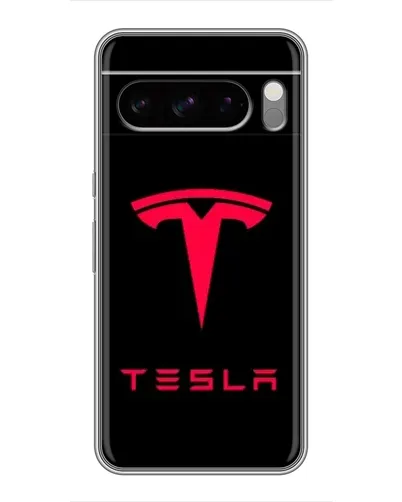 Чехол для Google Pixel 8 Pro с картинкой «Tesla Red Logo»