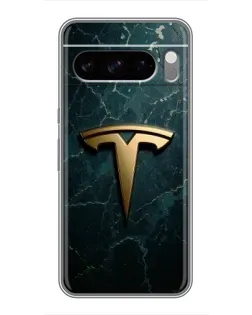 Чехол для Google Pixel 8 Pro с картинкой «Мраморная Tesla Gold»