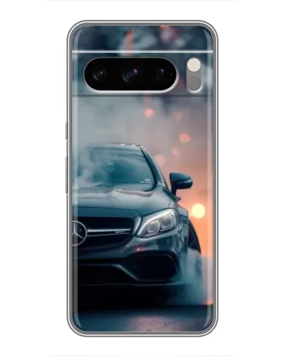 Чехол для Google Pixel 8 Pro с картинкой «Mercedes — ночной город»