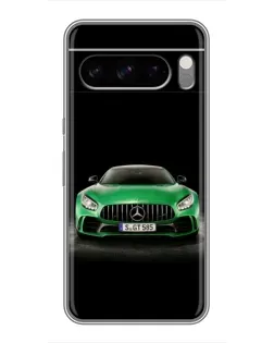 Чехол для Google Pixel 8 Pro с картинкой «Mercedes — неоновый лого»