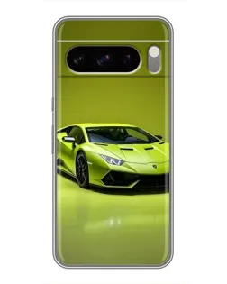 Чехол для Google Pixel 8 Pro с картинкой «Салатовый Lamborghini Huracan»