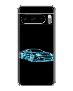 Чехол для Google Pixel 8 Pro с картинкой «Неоновый контур Lamborghini»