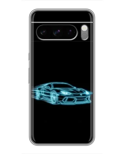 Чехол для Google Pixel 8 Pro с картинкой «Неоновый контур Lamborghini»