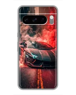 Чехол для Google Pixel 8 Pro с картинкой «Lamborghini красный дым»