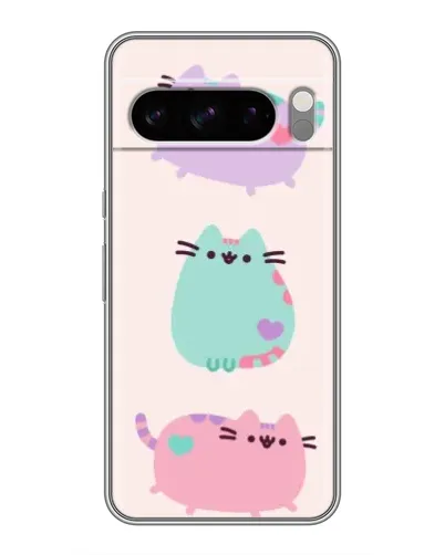 Чехол для Google Pixel 8 Pro с картинкой «Pusheen трио»