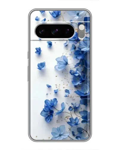 Чехол для Google Pixel 8 Pro с картинкой «Голубой цветочный каскад»