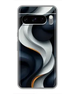 Чехол для Google Pixel 8 Pro с картинкой «Объемные черно-белые ленты»