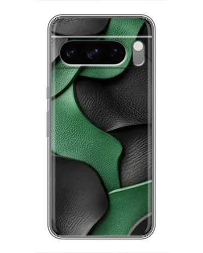 Чехол для Google Pixel 8 Pro с картинкой «Зеленые кожаные волны»