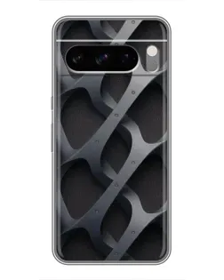 Чехол для Google Pixel 8 Pro с картинкой «Объемное серое плетение»