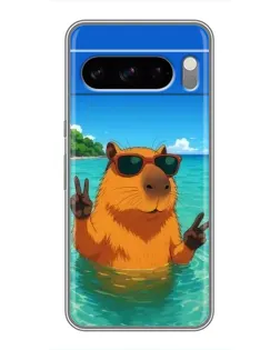 Чехол для Google Pixel 8 Pro с картинкой «Морская капибара»