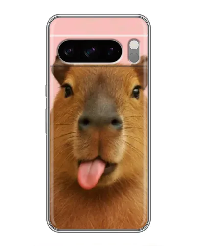 Чехол для Google Pixel 8 Pro с картинкой «Капибара с языком»