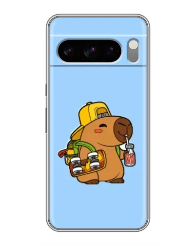 Чехол для Google Pixel 8 Pro с картинкой «Капибара на скейте»