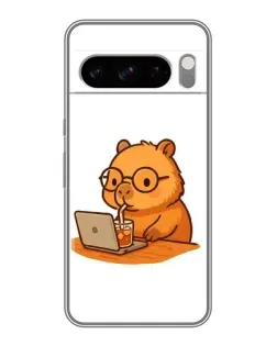 Чехол для Google Pixel 8 Pro с картинкой «Капибара с ноутбуком»