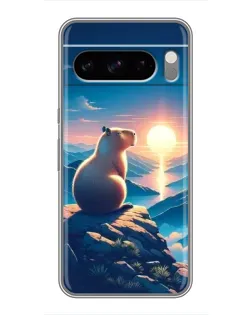 Чехол для Google Pixel 8 Pro с картинкой «Закат солнца с капибарой»