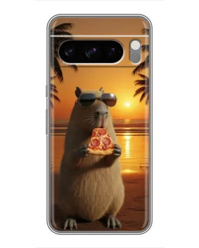 Чехол для Google Pixel 8 Pro с картинкой «Капибара с пиццей»