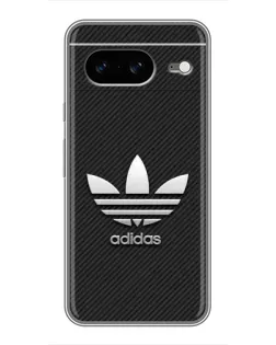 Чехол для Google Pixel 8 с картинкой «Adidas Карбоновая текстура»