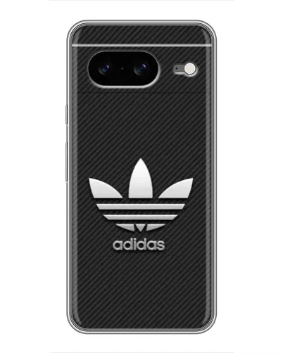 Чехол для Google Pixel 8 с картинкой «Adidas Карбоновая текстура»