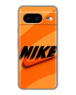 Чехол для Google Pixel 8 с картинкой «Оранжевый драйв Nike»