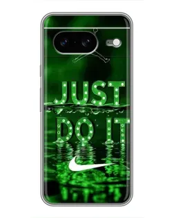 Чехол для Google Pixel 8 с картинкой «Зеленый неоновый Nike»