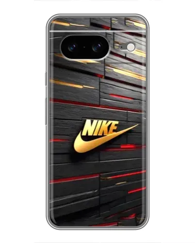 Чехол для Google Pixel 8 с картинкой «Золотой Nike на металле»