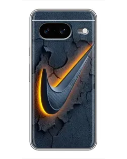 Чехол для Google Pixel 8 с картинкой «Объемный логотип Найк»