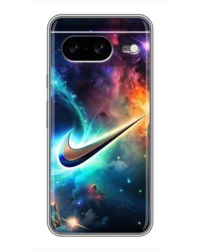 Чехол для Google Pixel 8 с картинкой «Космический Nike Swoosh»