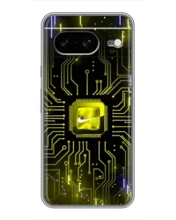 Чехол для Google Pixel 8 с картинкой «Nike — золотая искра»