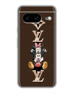 Чехол для Google Pixel 8 с картинкой «LV и Микки Маус»