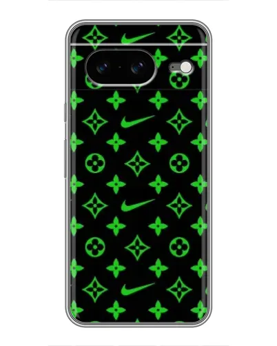 Чехол для Google Pixel 8 с картинкой «Неоновый принт LV»