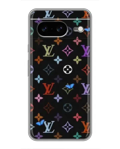 Чехол для Google Pixel 8 с картинкой «Цветная монограмма LV»