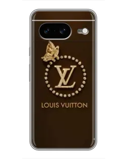 Чехол для Google Pixel 8 с картинкой «LV — золотая печать»