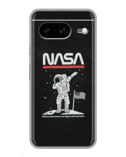 Чехол для Google Pixel 8 с картинкой «NASA — шагаем по Луне»
