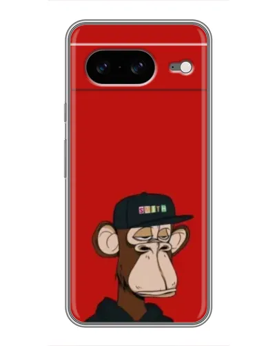 Чехол для Google Pixel 8 с картинкой «Bored Ape — красный фон»