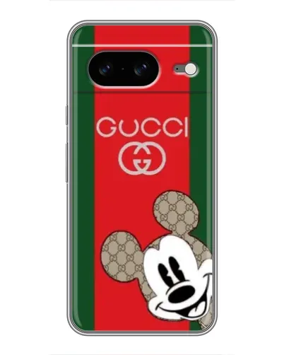Чехол для Google Pixel 8 с картинкой «Gucci — полосы и Микки»