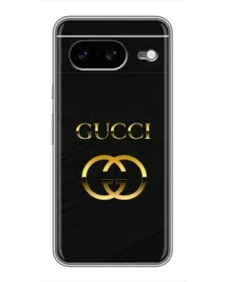 Чехол для Google Pixel 8 с картинкой «Золотой логотип Gucci»