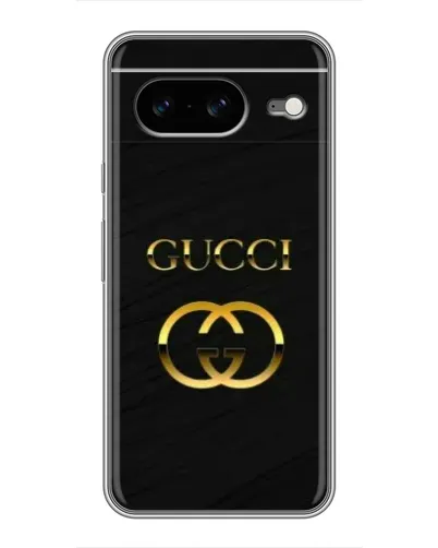 Чехол для Google Pixel 8 с картинкой «Золотой логотип Gucci»