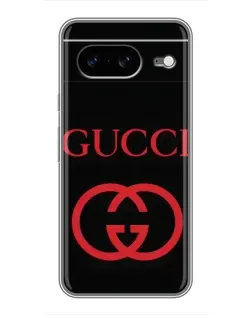 Чехол для Google Pixel 8 с картинкой «Gucci — красный логотип»