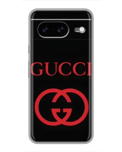 Чехол для Google Pixel 8 с картинкой «Gucci — красный логотип»