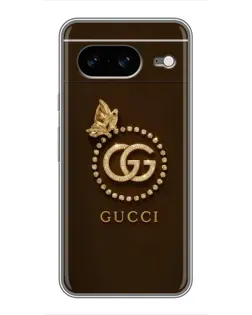 Чехол для Google Pixel 8 с картинкой «Gucci — золотая бабочка»