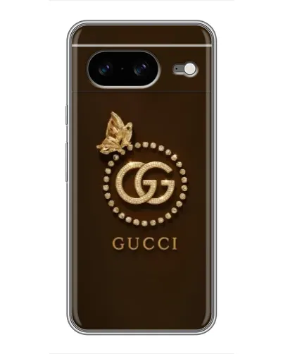 Чехол для Google Pixel 8 с картинкой «Gucci — золотая бабочка»