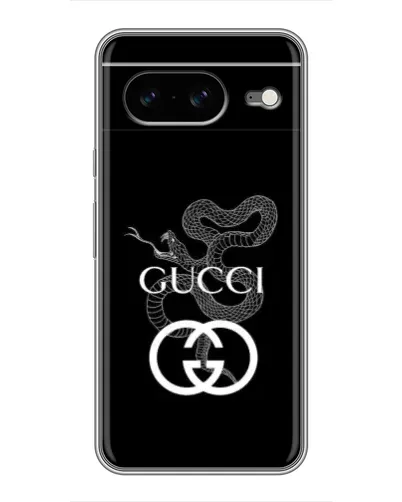 Чехол для Google Pixel 8 с картинкой «Gucci — серебряная змея»